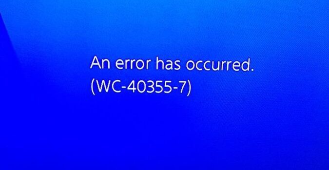 troubleshooting guide PS4 error WC-40355-7