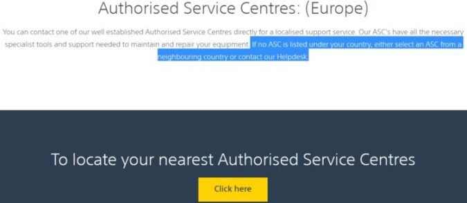 Sony Authorised Service Centers