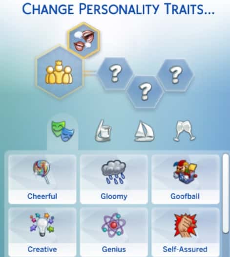 how to change a sims traits