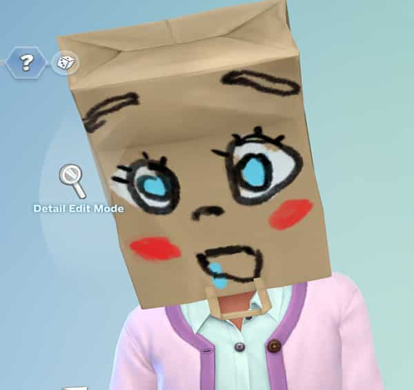 the sims 4 eco-lifestyle paper head bag