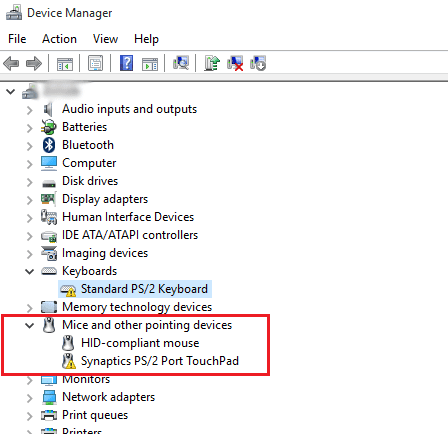 On Start , search for Device Manager, and select it from the list of results. Under Mice and other pointing devices, select your touchpad, open it, select the Driver tab, and select Update Driver. If Windows doesn't find a new driver, look for one on the device manufacturer's website and follow their instructions.