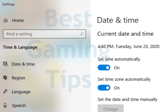 set date time automatically pc