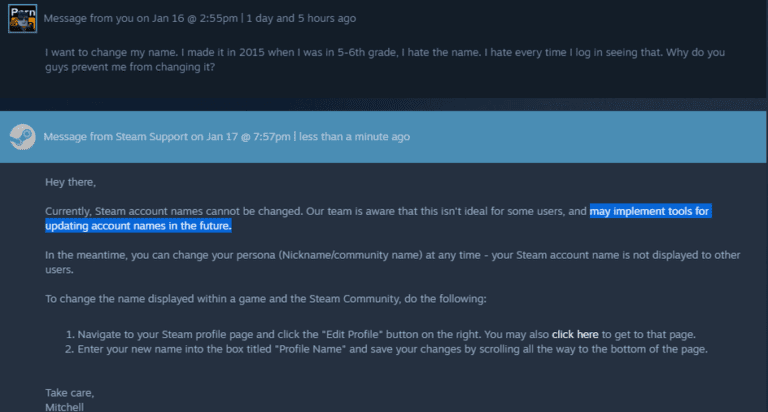 Can I Change my Steam Account Name? Nope