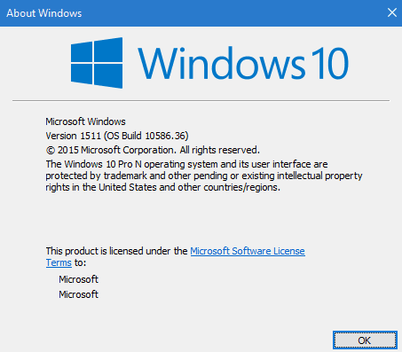 check windows 10 N version