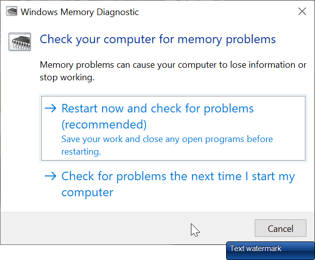 windows memory diagnostic