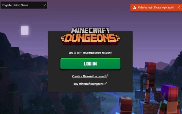 fix minecraft dungeons server not connecting