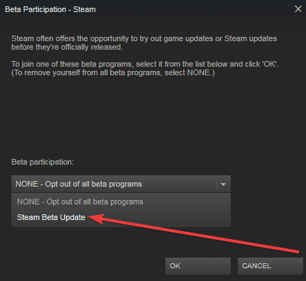 opt out steam beta updates