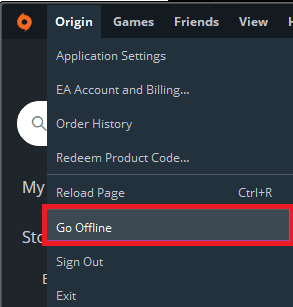 origin go offline option
