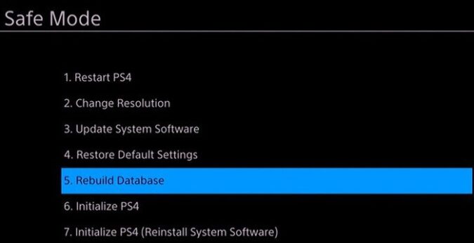 how to rebuild ps4 database
