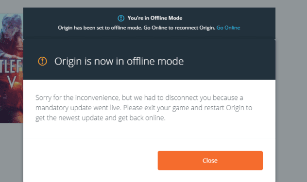 fix origin go online button not working
