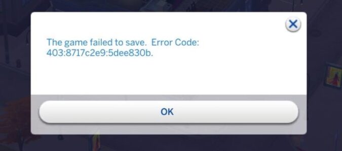 fix sims 4 error code 403