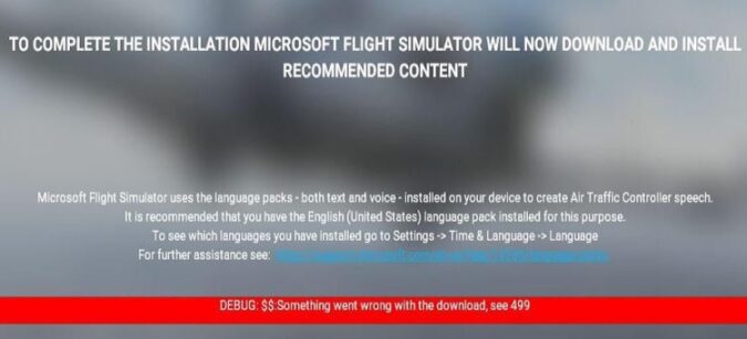 fix microsoft flight simulator error 499