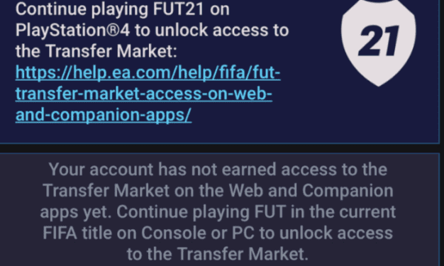 fix account not earned access to transfer market FIFA