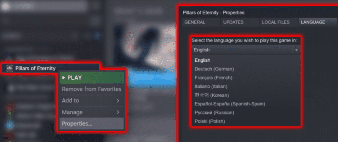 changing game language steam