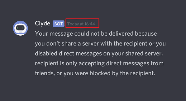 discord your message could not be delivered