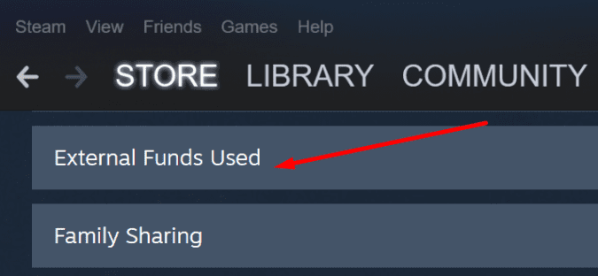 external funds used steam account