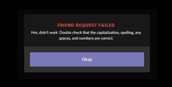 fix discord friend request failed