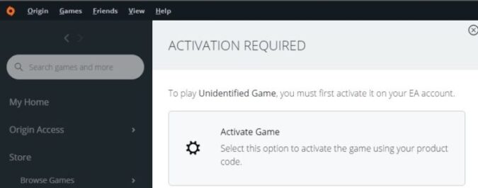 fix origin activation required error