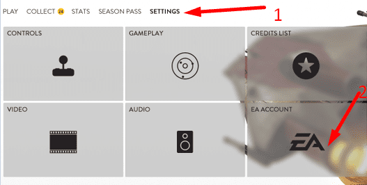 game settings EA account