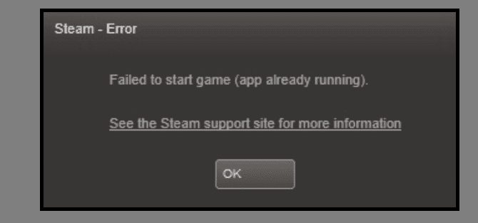 fix steam failed to start game app already running