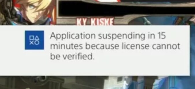 application suspending in 15 minutes licence cannot be verified