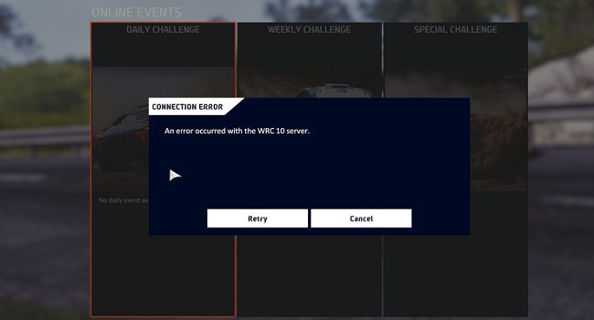 WRC-10-server-connection-error