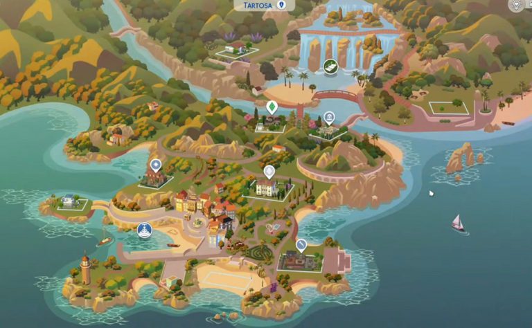 The Sims 4: Tartosa map, neighborhoods, and lots