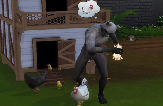 Sims-4-werewolf-eating-chicken