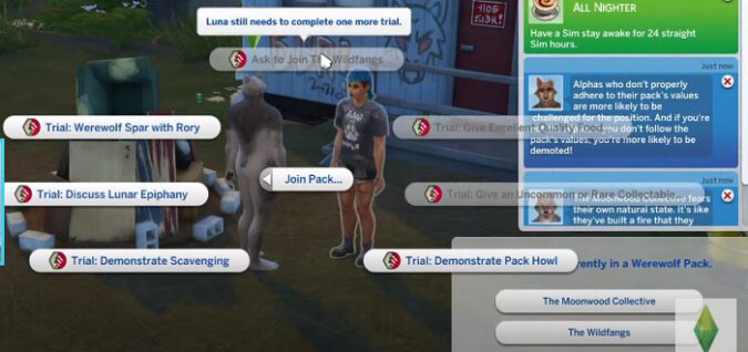 Joining a Werewolf Pack in The Sims 4 Werewolves