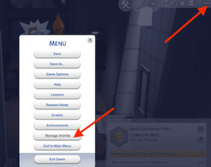 sims 4 manage worlds not loading