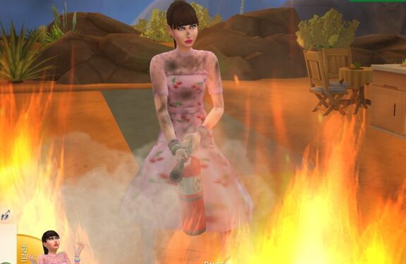 Sims-4-Sim-using-fire-extinguisher