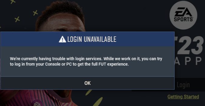 MissDumbledory on X: @EAHelp I'm unable to login to my FIFA23 account on  the companion app, web app and on my console. I keep getting that coming up  on the first two