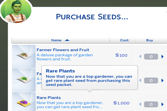Sims-4-purchase-rare-seeds
