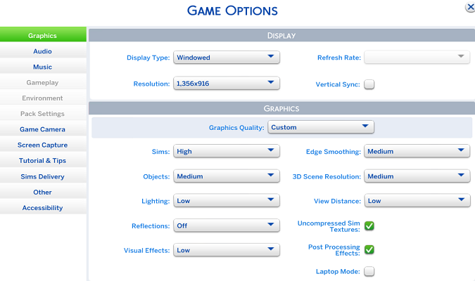 sims 4 best settings