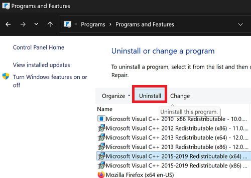 Uninstall-Microsoft-Visual-C-Redistributable