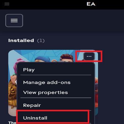 EA-App-uninstall-game-from-library