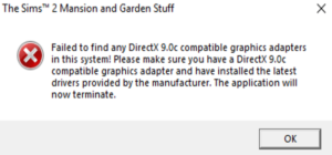 Fix: Failed to find any DirectX 9.0c compatible graphics adapter