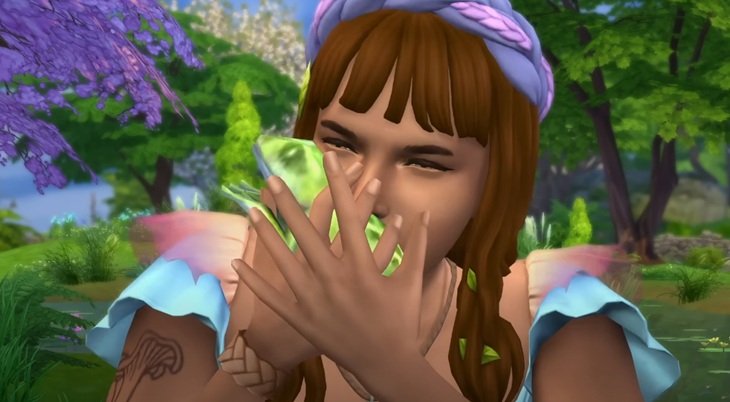 Sims 4 Sim eating raw frog